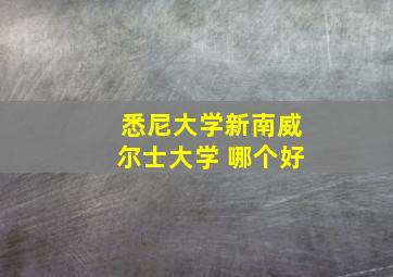 悉尼大学新南威尔士大学 哪个好